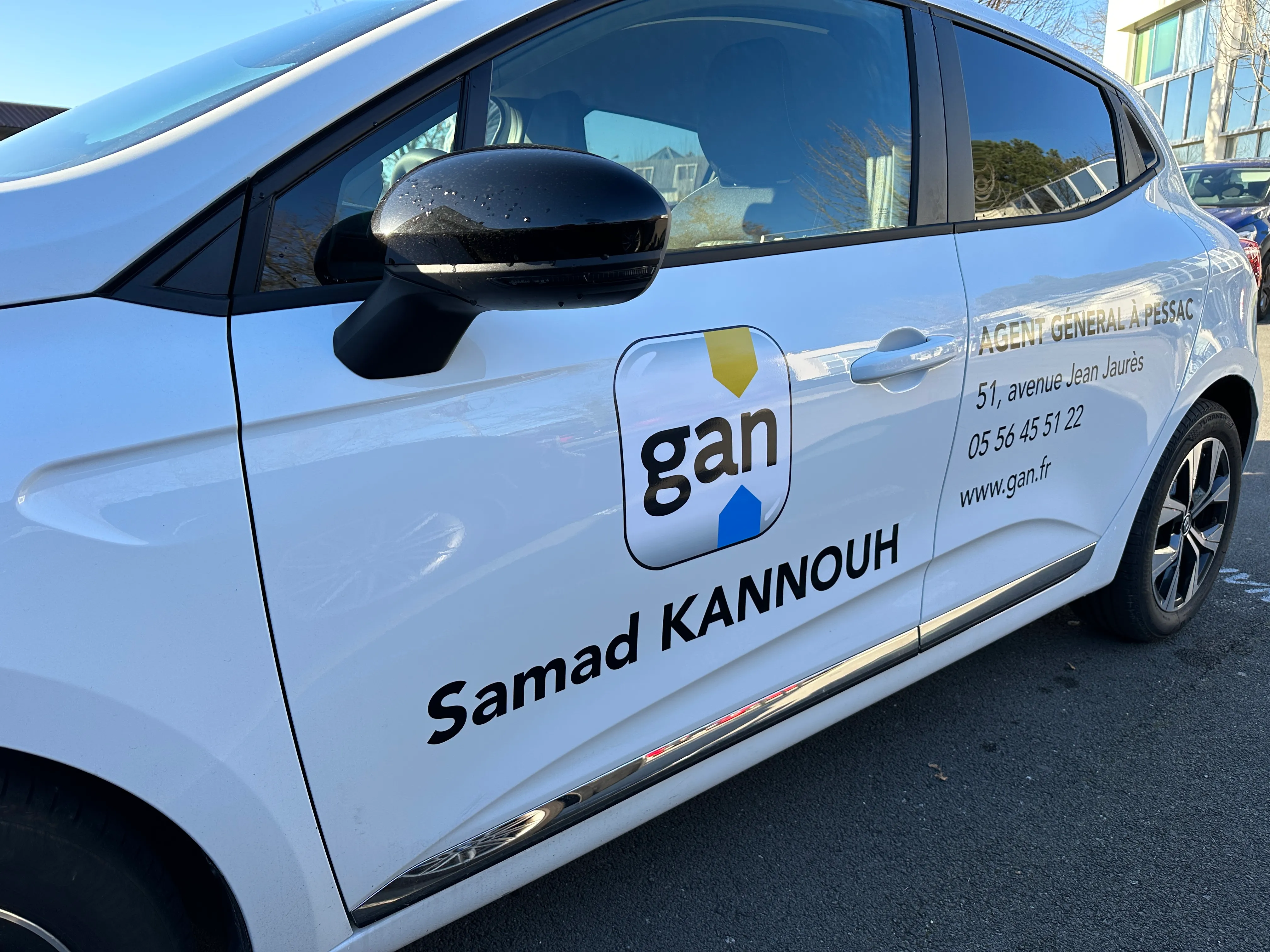 Lettrage découpé GAN Assurances, agence de Pessac — réalisation PUBLI MENI