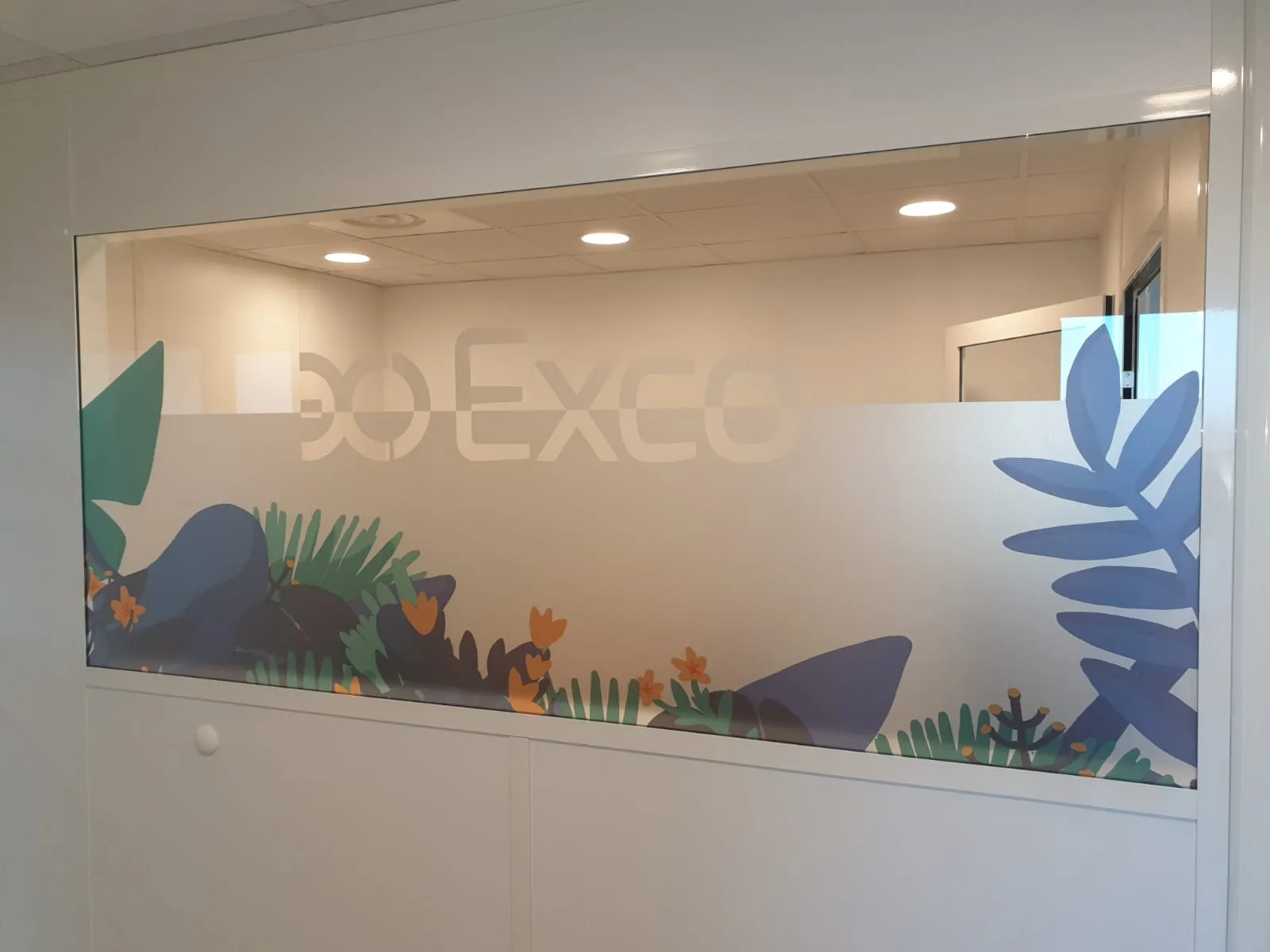 Film dépoli décoration bureaux Exco La Teste de Buch
