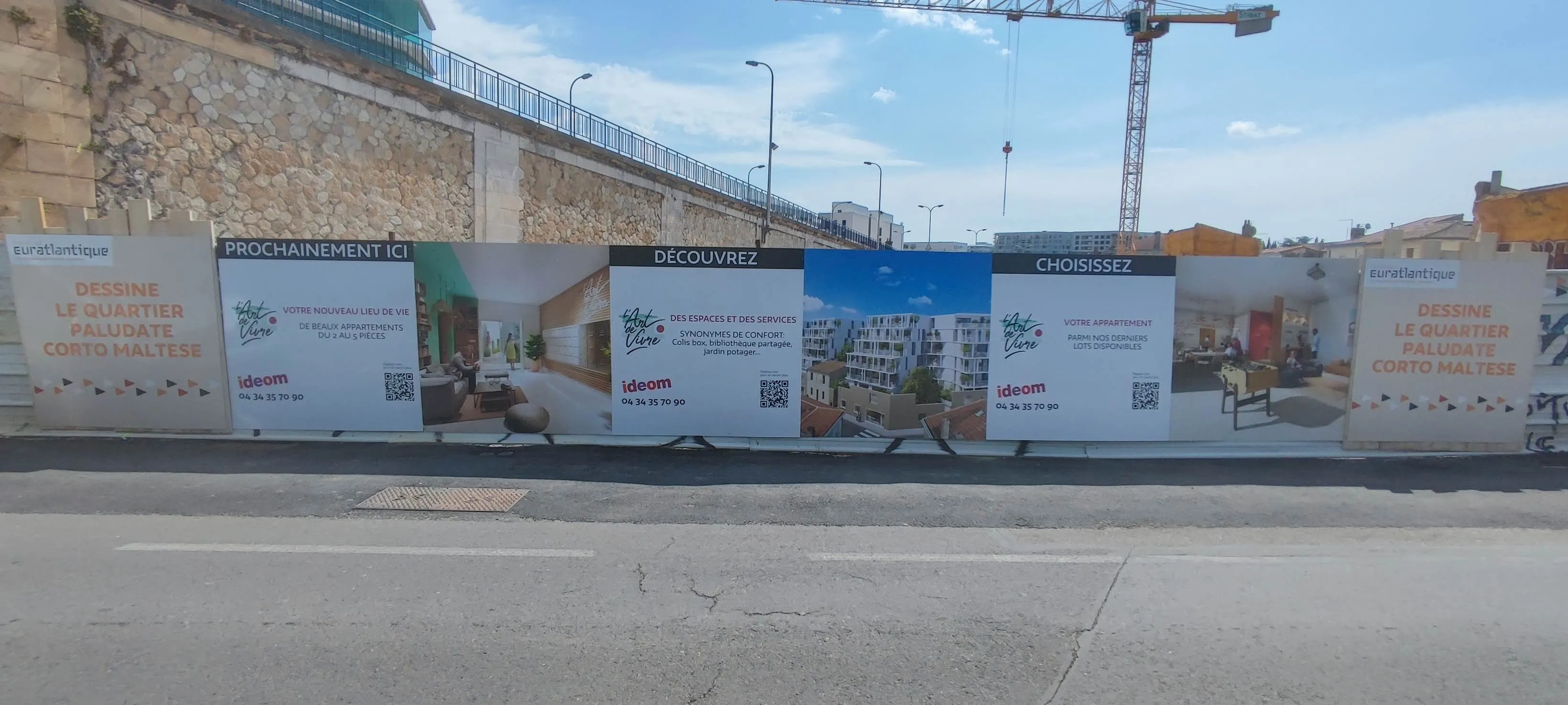 Palissade de chantier programme immobilier neuf Bordeaux Euratlantique